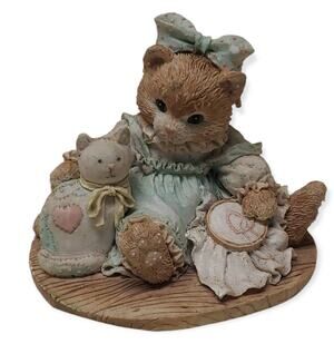 Calico Kittens "Friendship is Sewn Stitch by Stitch" Collectible Cat